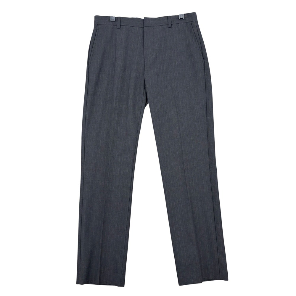 Tommy Hilfiger Pinstripe Dress Pants Mens 31x32 Polyester Wool Gray‎